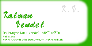 kalman vendel business card